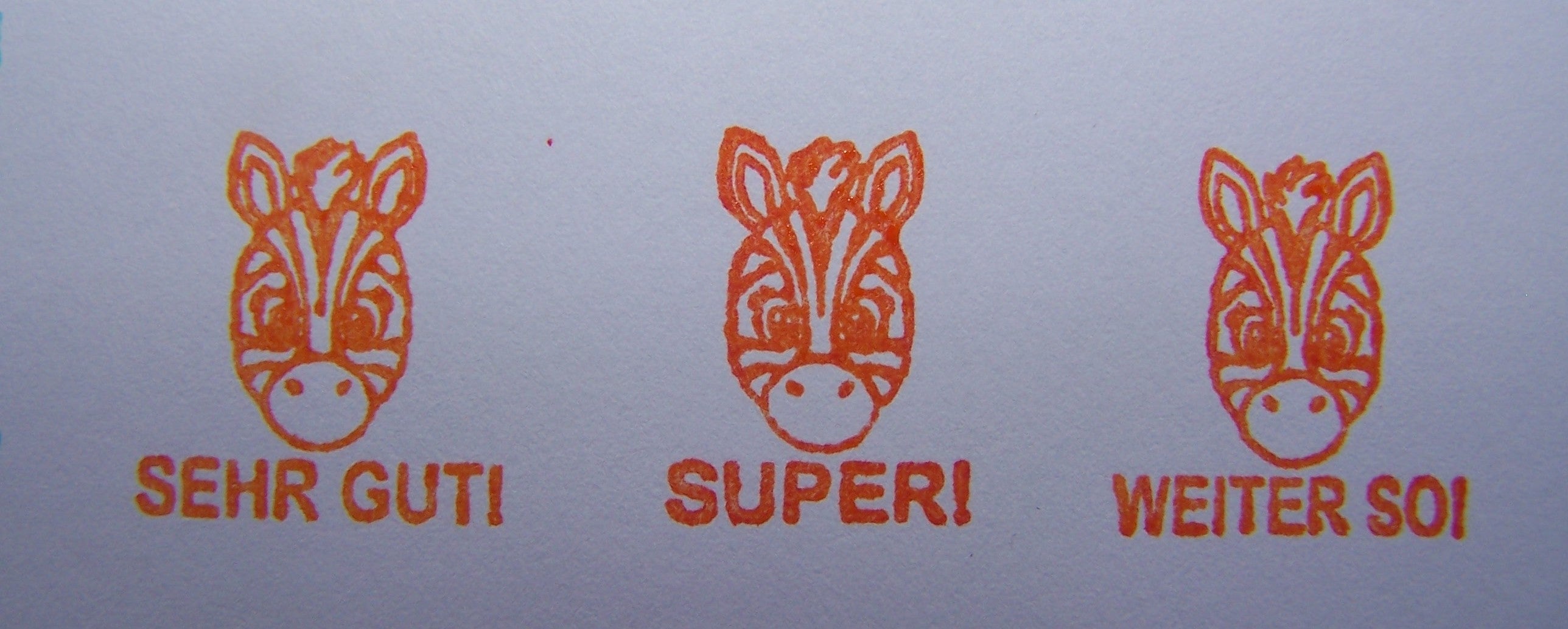Zebra Stempel, Motivationsstempel zur Belobigung für Lehrer in Grundschulen als Lehrerstempel, Schulstempel in Zebra Klasse zur Motivation