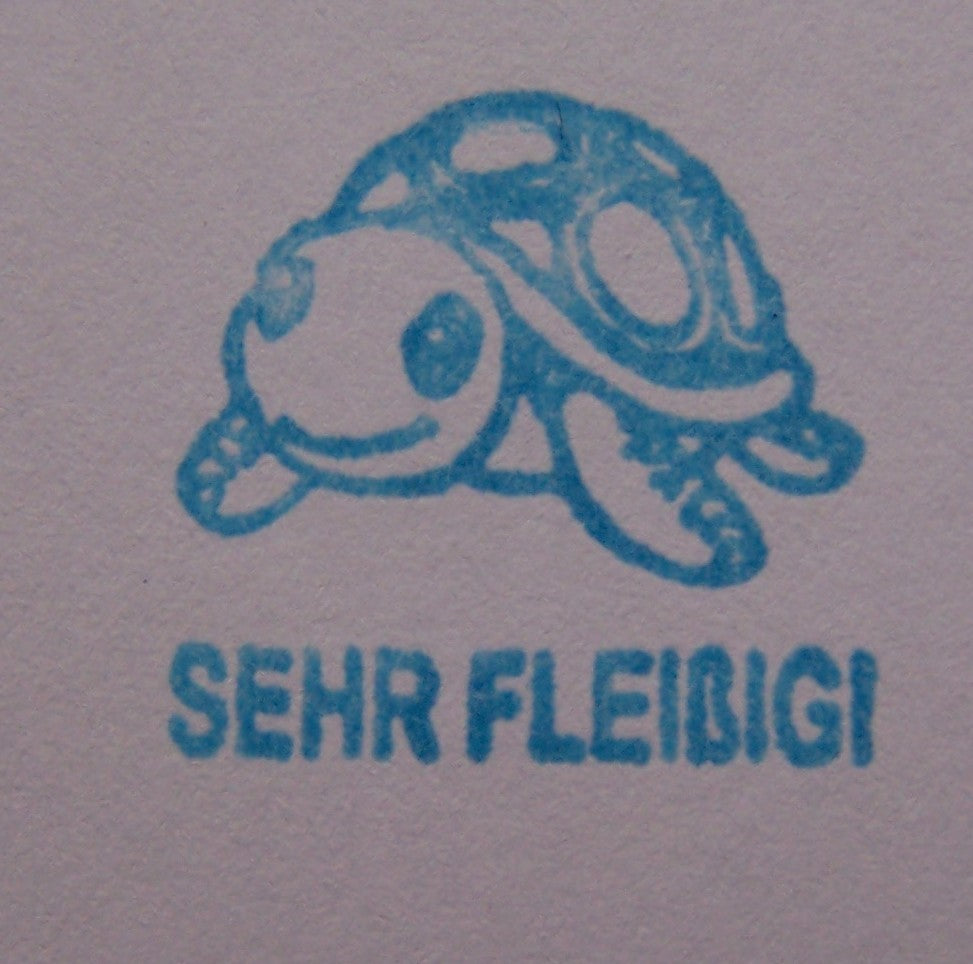 Schildkröten Stempel, Motivationsstempel für Lehrer in Grundschulen als Lehrerstempel, Schulstempel in Schildkröten Klasse zur Motivation