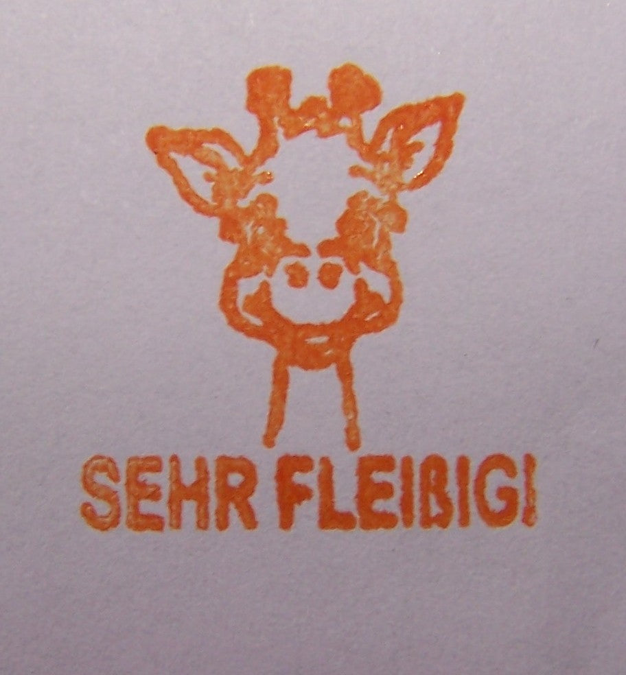 Giraffen Stempel, Motivationsstempel für Lehrer in Grundschulen als Lehrerstempel, Schulstempel in Giraffen Klasse zur Motivation