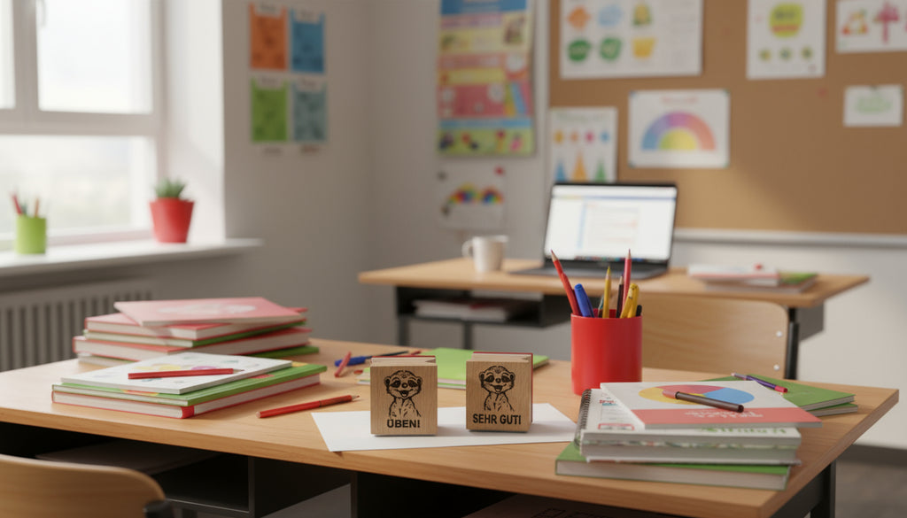 Erdmännchen Stempel als Motivationsstempel und Belobigung für Lehrer als Lehrerstempel, Schulstempel in Grundschulen für Erdmännchen Klasse