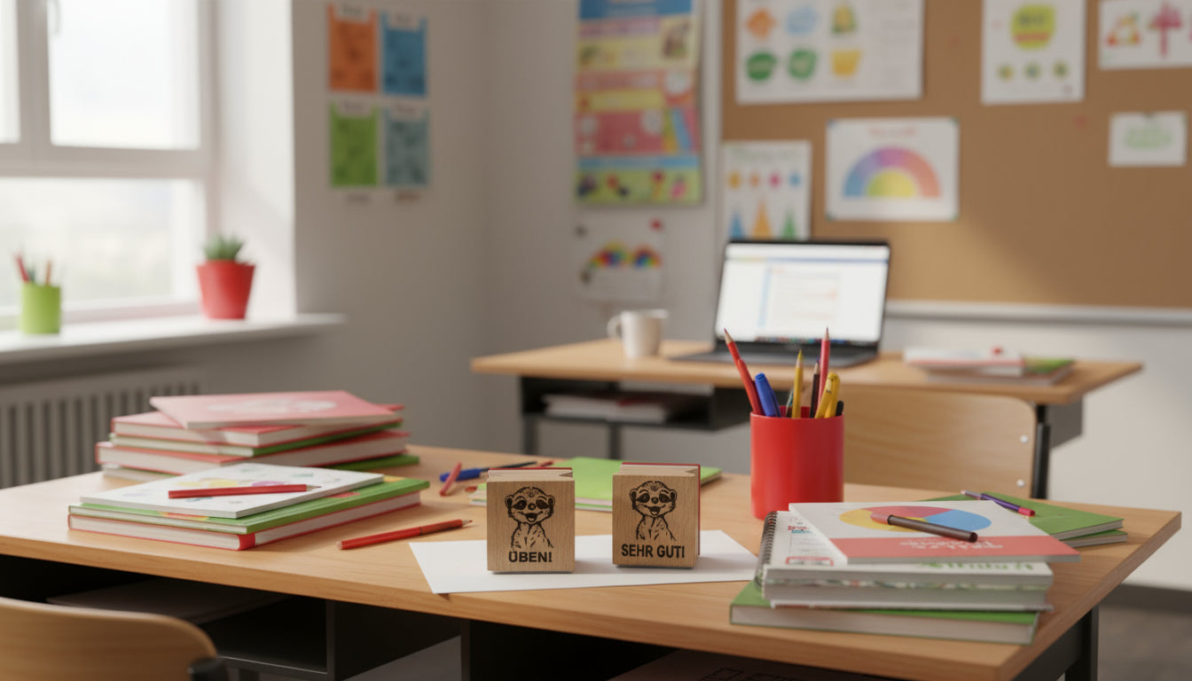 Erdmännchen Stempel als Motivationsstempel und Belobigung für Lehrer als Lehrerstempel, Schulstempel in Grundschulen für Erdmännchen Klasse