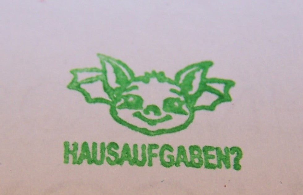 Fledermaus Stempel, Motivationsstempel für Lehrer in Grundschulen als Lehrerstempel, Schulstempel in Fledermaus Klasse zur Motivation