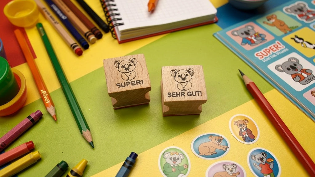 Koala Bär Stempel, Motivationsstempel für Lehrer in Grundschulen als Lehrerstempel, Schulstempel in Koala Klassen zur Motivation