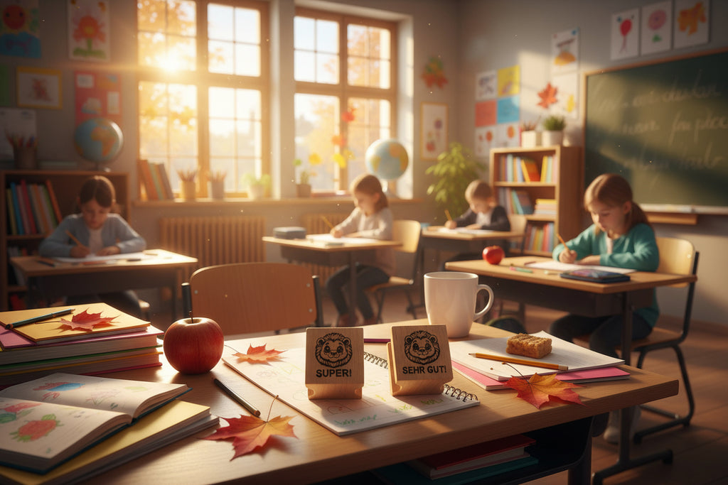 Löwen Stempel zur Belobigung und Motivation für Lehrer und Pädagogen in Schulen in Löwenklasse Schüler mit Löwen-, Lehrerstempel motivieren