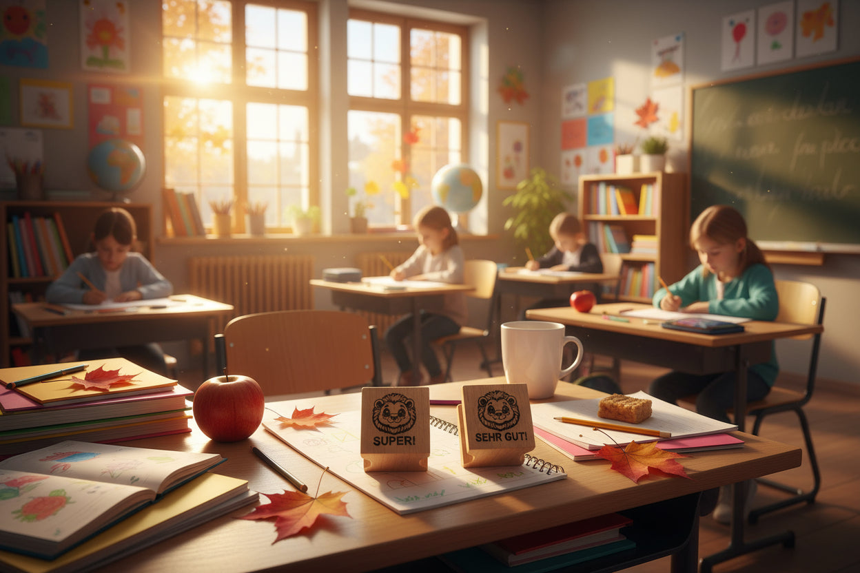 Löwen Stempel zur Belobigung und Motivation für Lehrer und Pädagogen in Schulen in Löwenklasse Schüler mit Löwen-, Lehrerstempel motivieren