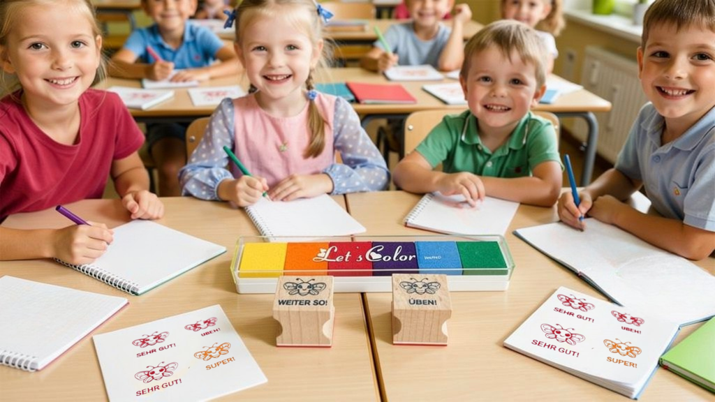 Schmetterling Stempel zur Motivation und Belobigung für Lehrer in Schulen in Schmetterlingsklasse für Lehrerstempel und Schulstempel