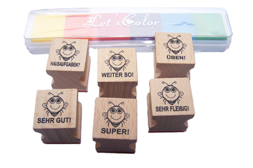 Bienen Stempel zur Belobigung als Motivationsstempel für Lehrer als Lehrerstempel, Schulstempel in Grundschulen Bienenklassen, Bienenstempel