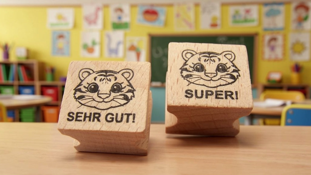 Tiger Stempel, Motivationsstempel für Lehrer in Grundschulen als Lehrerstempel, Schulstempel in Tiger Klasse zur Motivation