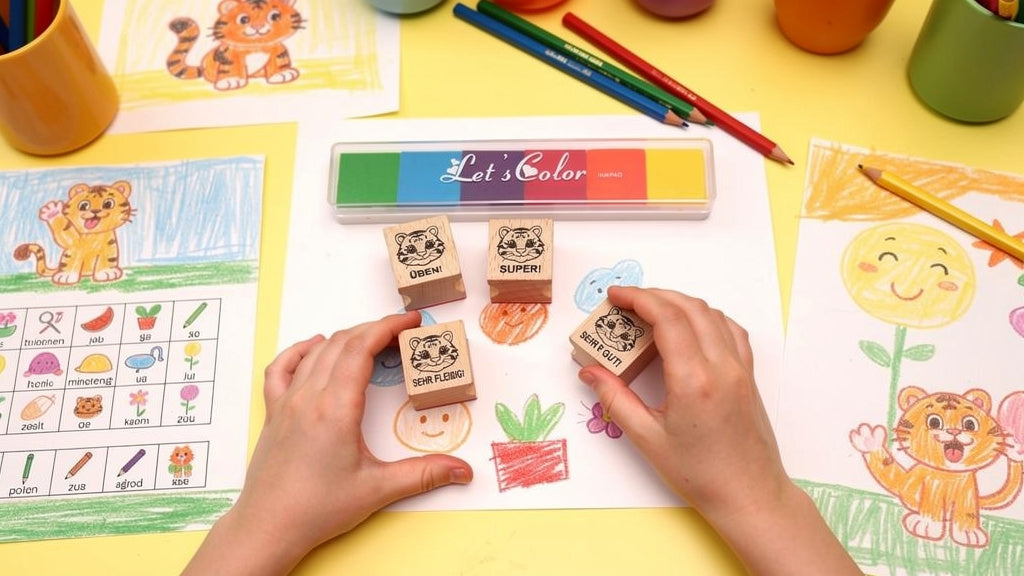 Tiger Stempel, Motivationsstempel für Lehrer in Grundschulen als Lehrerstempel, Schulstempel in Tiger Klasse zur Motivation
