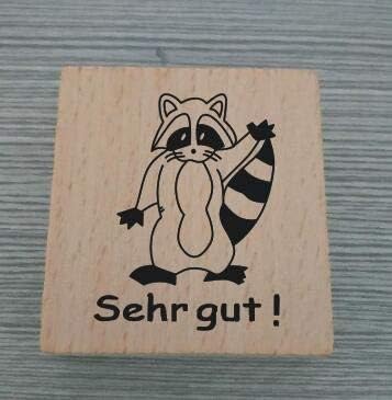 STEMPEL mit Waschbären als BELOBIGUNGSSTEMPEL für Lehrer, auch für Waschbärenklasse zur Motivation in der Schule, Lehrerstempel Schulstempel