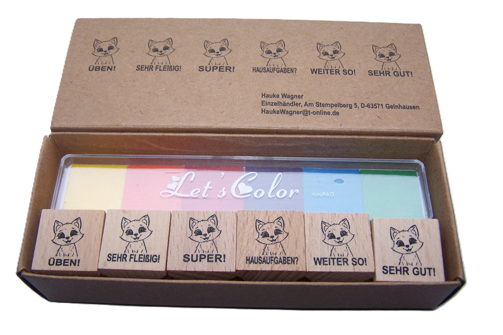 Fuchs Stempel, Motivationsstempel zur Belobigung für Lehrer in Grundschulen als Lehrerstempel, Schulstempel in Fuchsklassen zur Motivation