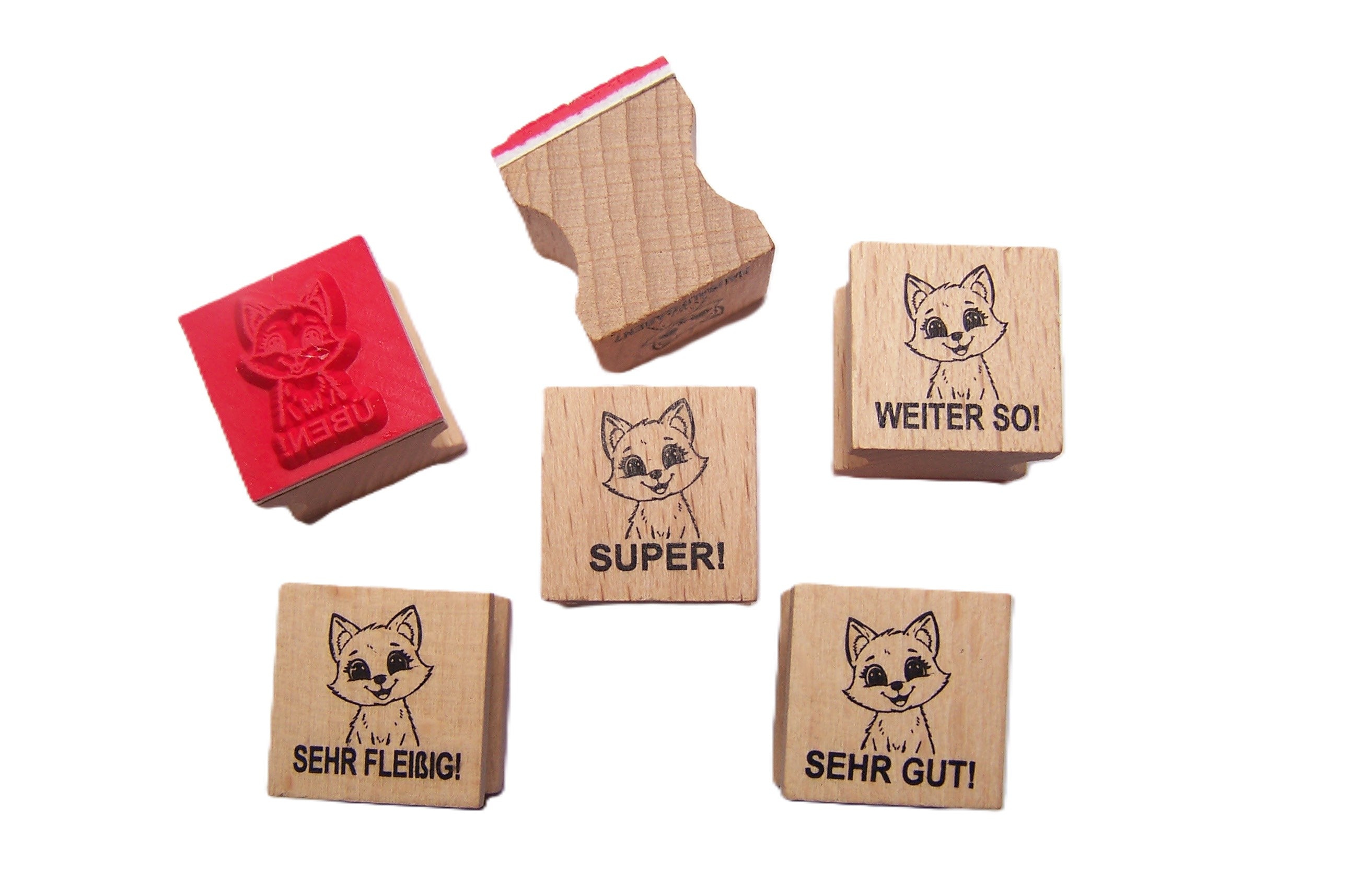 Fuchs Stempel, Motivationsstempel zur Belobigung für Lehrer in Grundschulen als Lehrerstempel, Schulstempel in Fuchsklassen zur Motivation