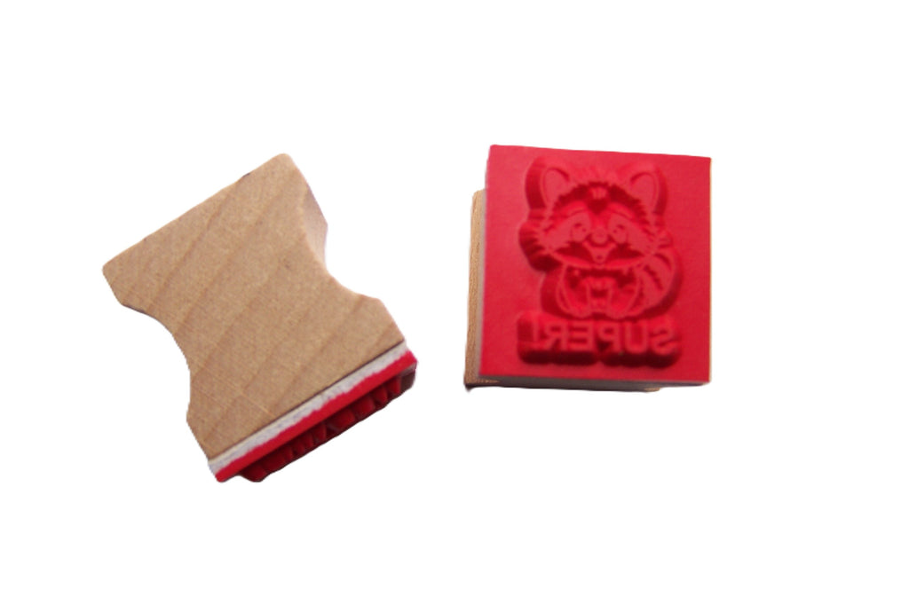 Waschbärstempel als Motivationsstempel und Belobigung Stempel für Lehrer als Lehrerstempel, Schulstempel in der Grundschule Waschbär Klasse