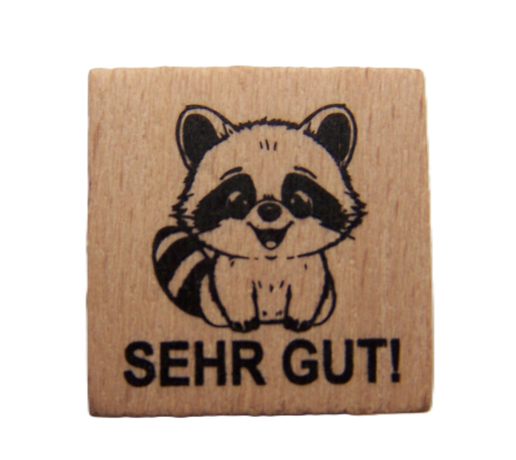 Waschbärstempel als Motivationsstempel und Belobigung Stempel für Lehrer als Lehrerstempel, Schulstempel in der Grundschule Waschbär Klasse