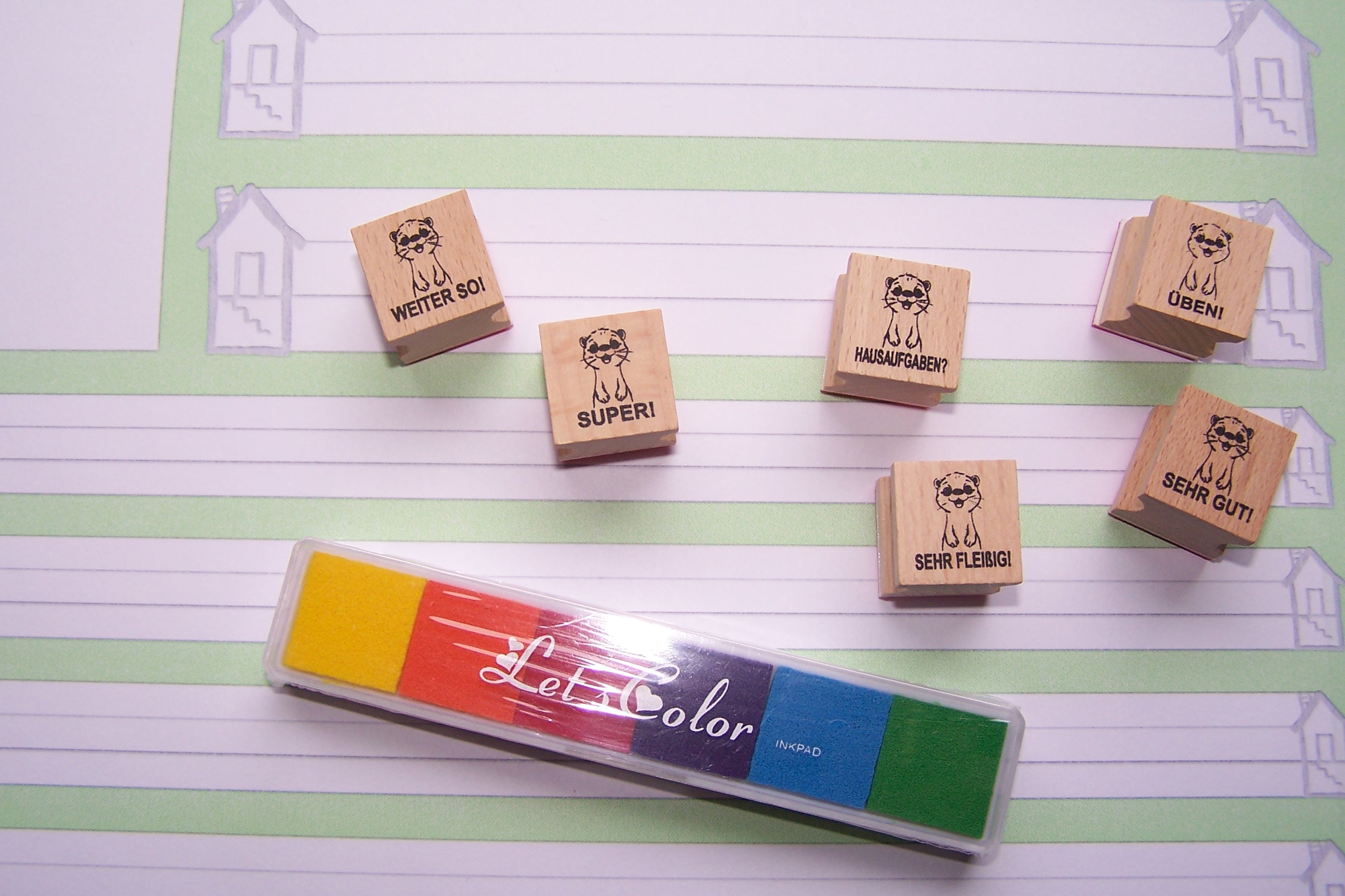 Otter Stempel, Motivationsstempel zur Belobigung für Lehrer in Grundschulen als Lehrerstempel, Schulstempel in Otter Klasse zur Motivation