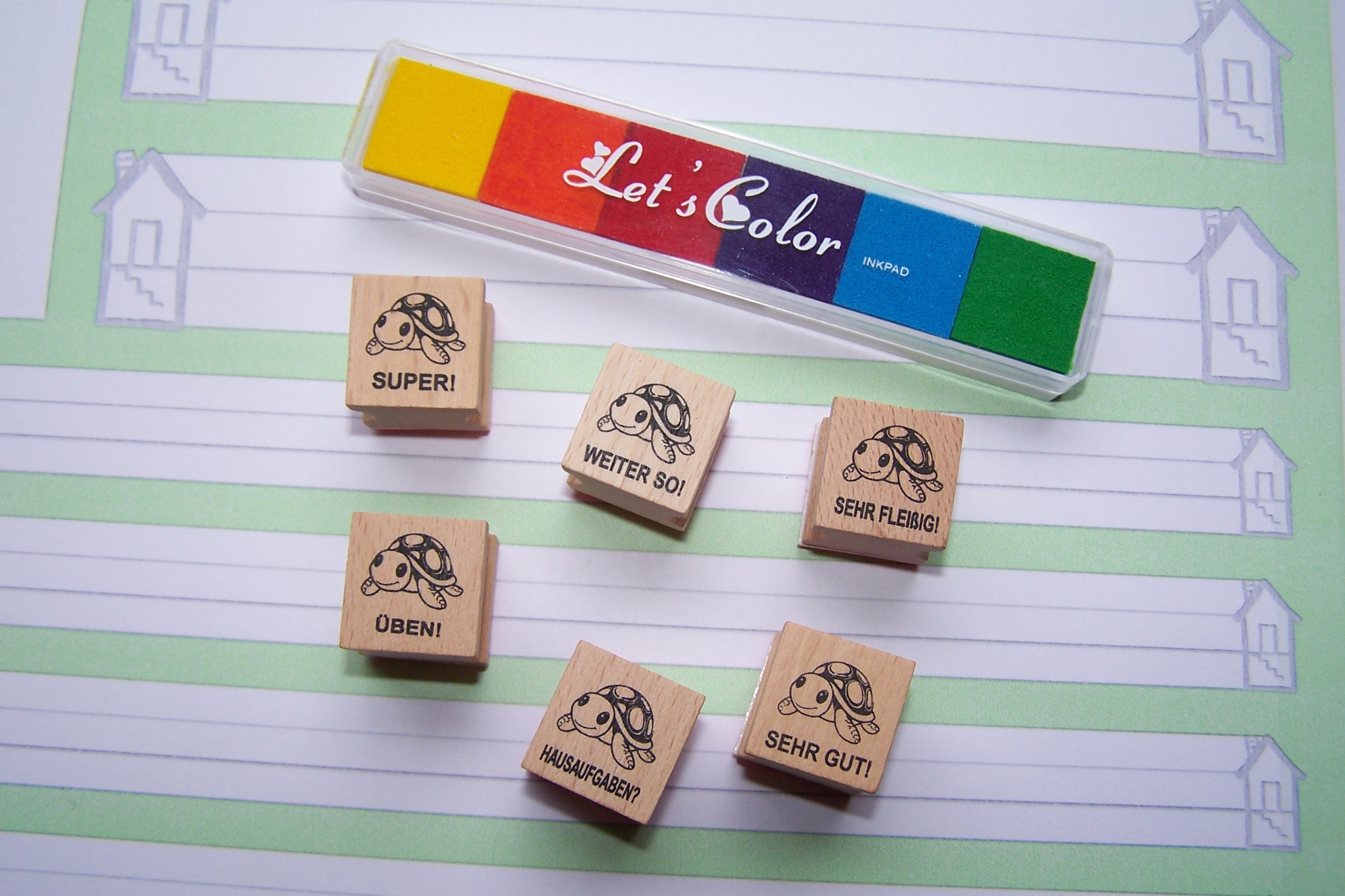 Schildkröten Stempel, Motivationsstempel für Lehrer in Grundschulen als Lehrerstempel, Schulstempel in Schildkröten Klasse zur Motivation