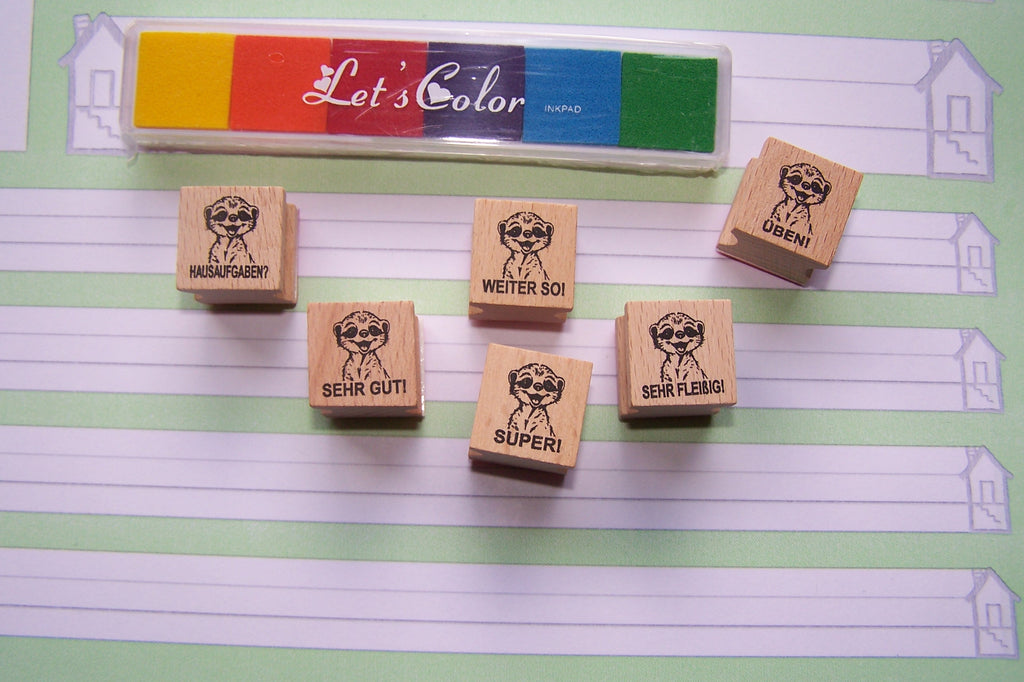 Erdmännchen Stempel als Motivationsstempel und Belobigung für Lehrer als Lehrerstempel, Schulstempel in Grundschulen für Erdmännchen Klasse