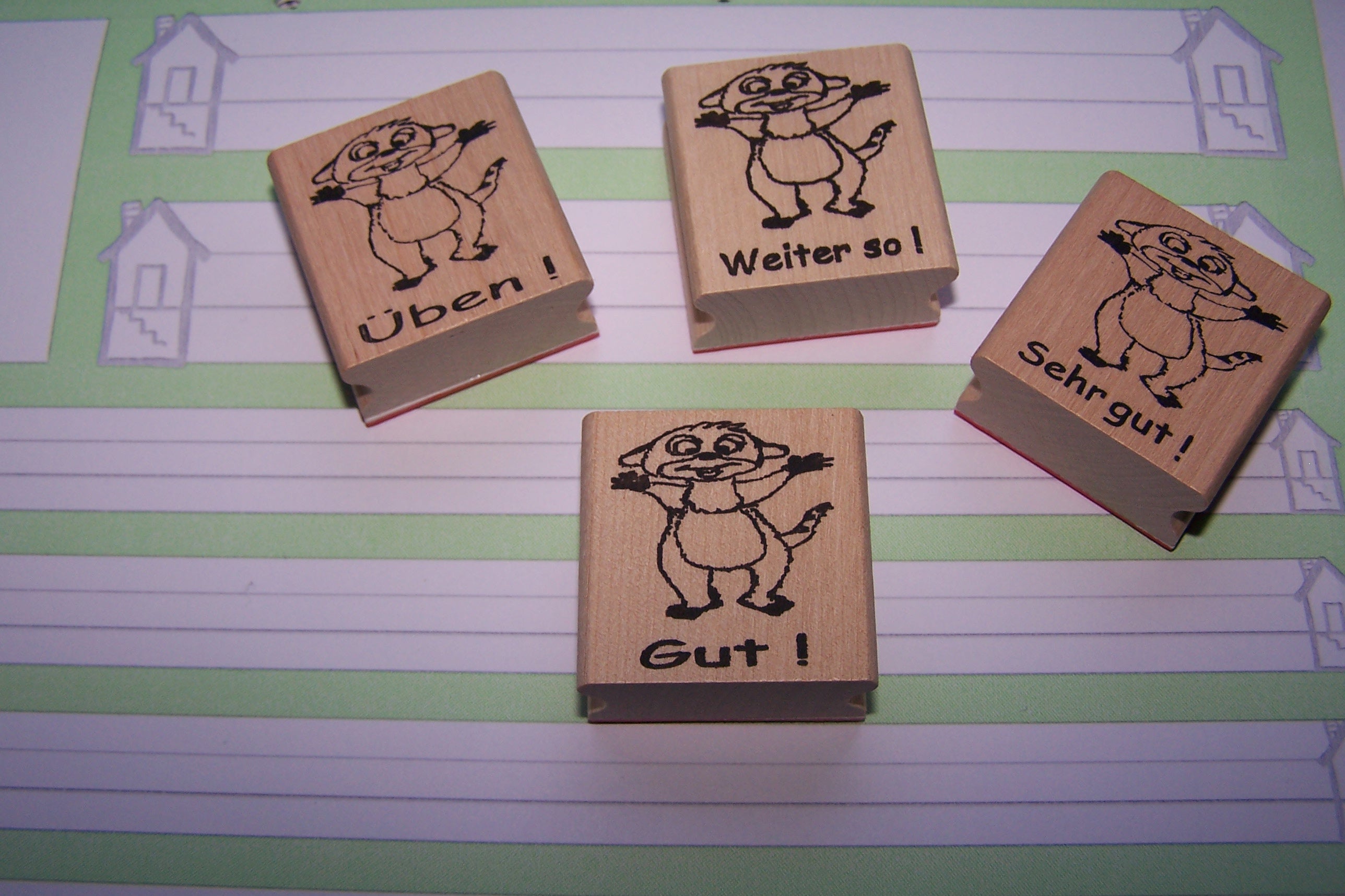 STEMPEL mit Erdmännchen als BELOBIGUNGSSTEMPEL für Lehrer, Motivation in der Schule, Lehrerstempel und Schulstempel für Erdmännchenklasse