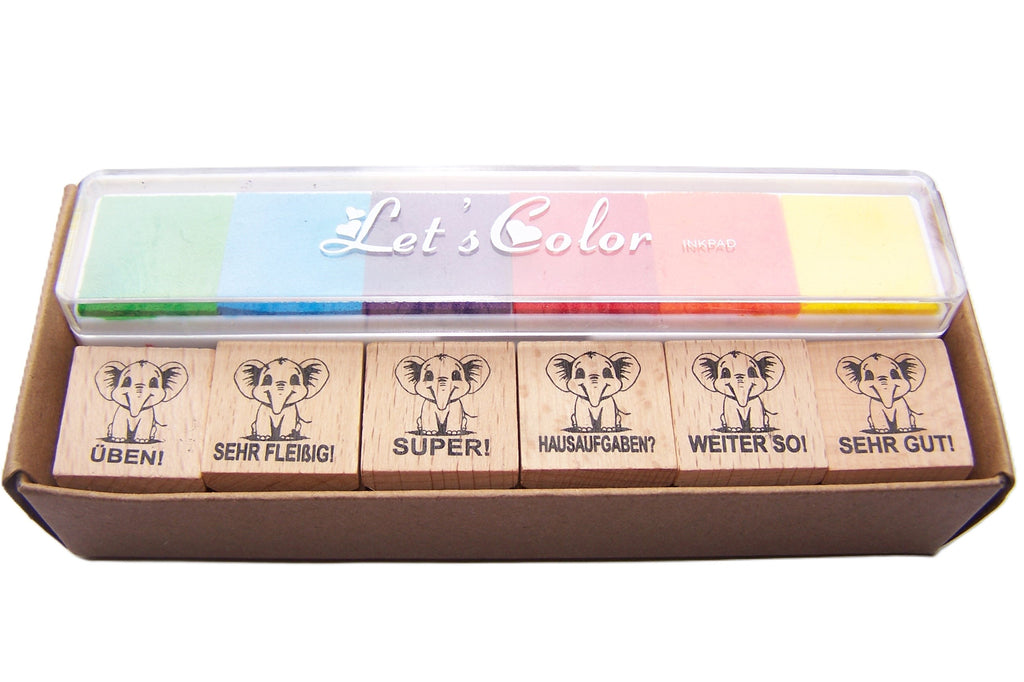 Elefanten Stempel, Motivationsstempel für Lehrer in Grundschulen als Lehrerstempel, Schulstempel in Elefanten Klasse zur Motivation